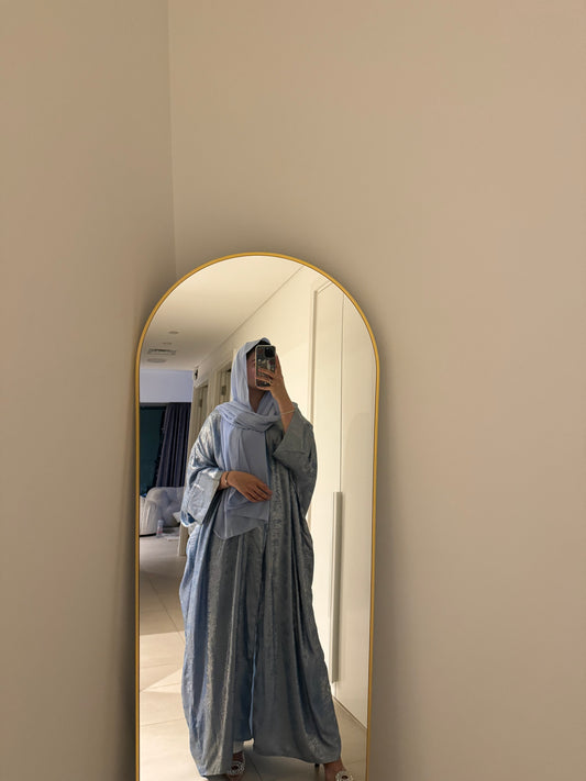 Blue shimmer abaya