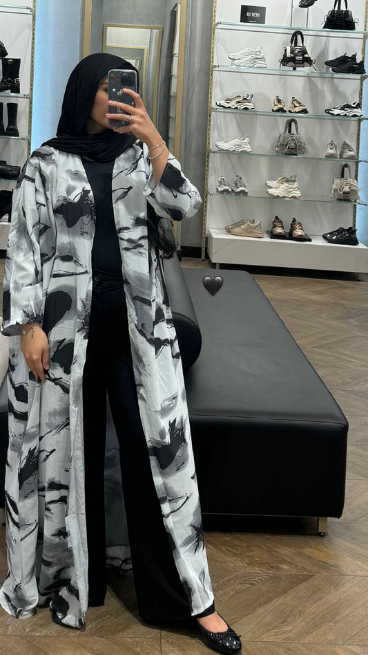 Grey marble abaya